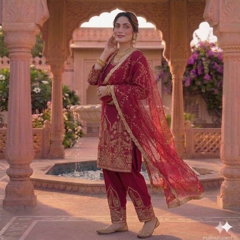 The Sovereign Magenta Zari-Embroidered Ensemble